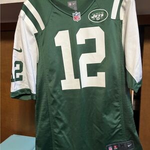 Nike Green and White Football Jersey
